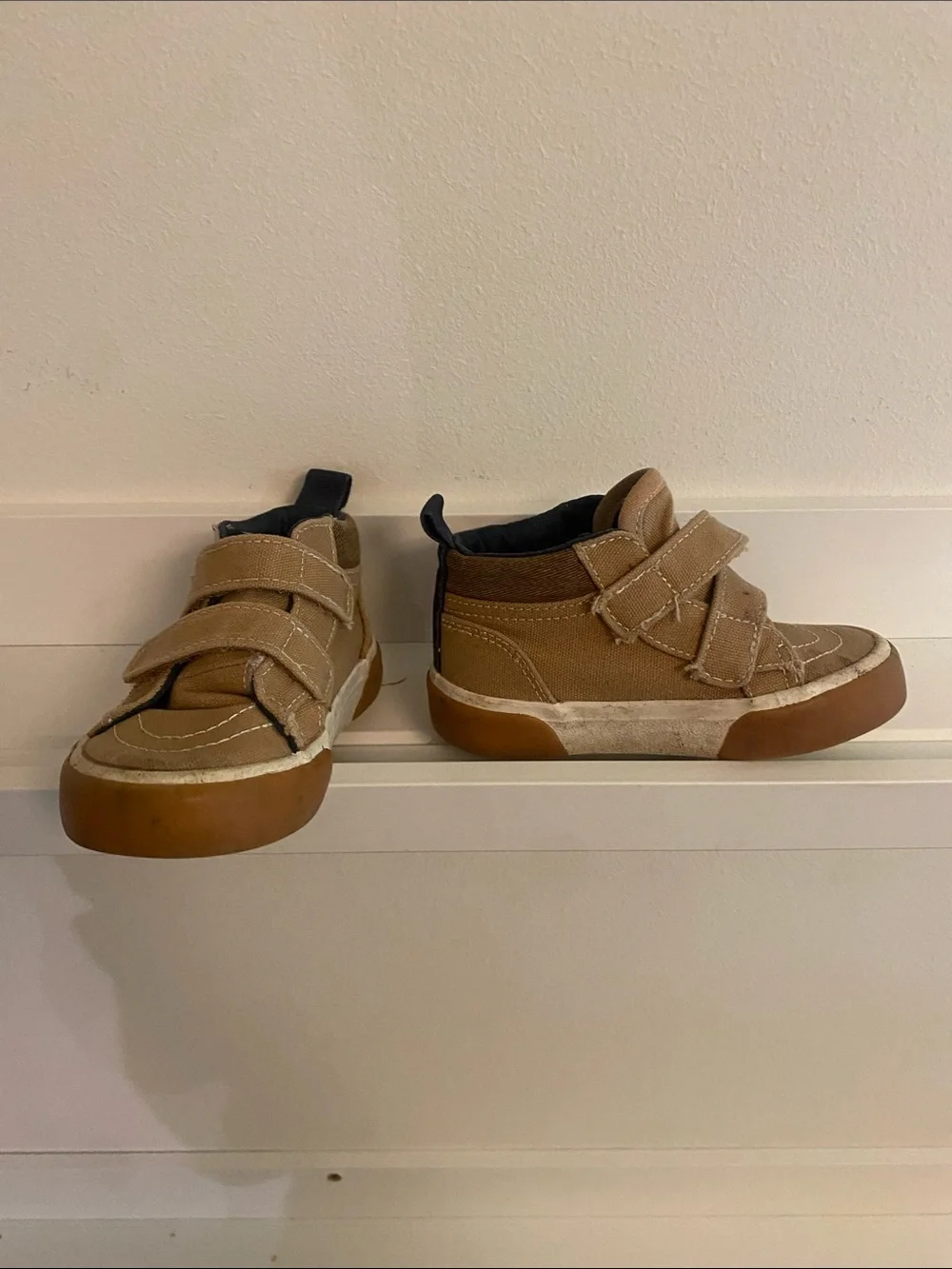 Old Navy Kids Brown Tan High-Top Sneakers with Velcro